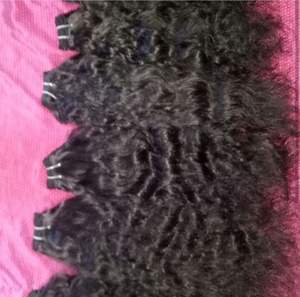 Extensiones de cabello humano indio sin enredos alineados con cutículas baratas Remy Virgen sin procesar rizadas naturales crudas 100% al precio más bajo - Product Image 3