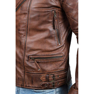 Veste en cuir tissée en spandex/polyester pour homme, mode printemps, style motard, imperméable, coupe-vent, respirante, personnalisable - Product Image 4
