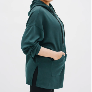 Ropa deportiva Abaya musulmana sudaderas con capucha para damas de gran tamaño pesado Zip Up Modest Hoodie Abaya vestido para niñas - Product Image 5