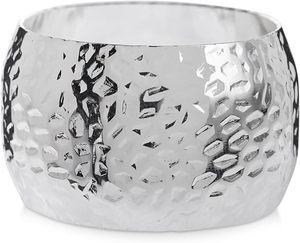 Rond de serviette en papier en métal argenté pour la maison et les fêtes de mariage Ajoutez une touche élégante à votre table à manger - Product Image 2