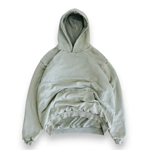 Sweat-shirt à capuche pour homme en coton 100% lourd, délavé à l'acide, effet délavé, avec logo personnalisé - Product Image 4
