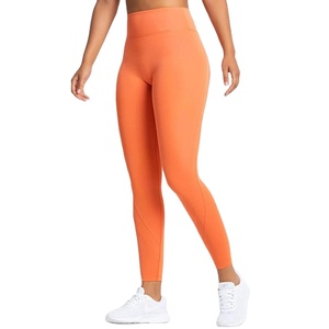 Leggings de compression pour femmes, mi-longueur, unis, extensibles, froncés, respirants, sans coutures, anti-transpiration, en Spandex/Nylon - Product Image 4