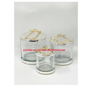 Giá Rẻ Giá hiện đại Glass Canister vàng lá Bộ 3 - Product Image 2