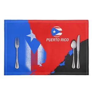 防滑隔热矩形软木餐垫，用于餐桌波多黎各印刷按需厨房配件餐桌垫