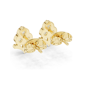 Boucles d'oreilles clous florales en diamant de laboratoire 0,30 CT, diamants CVD VVS-VS EF, or 18 carats, 14 carats, 10 carats et argent 925, rose, jaune, blanc - Product Image 6