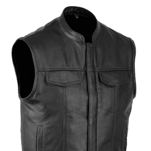 Chaleco de Cuero para Motocicleta de Alta Calidad, Ligero, Transpirable, para Hombre, Talla Grande, con Decoración de Botones, Logotipo Personalizado, Impermeable - Product Image 5