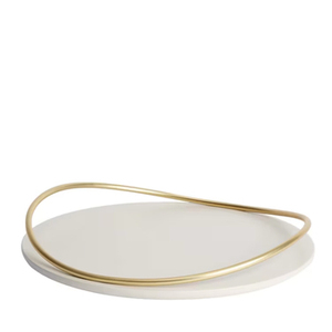 Handmade Solid Marble Iron Serving <b>Tray</b> Advantageous Design for Hotel & Restaurant Table Top Fast <b>Food</b> Serving <b>Tray</b> - Product Image 1