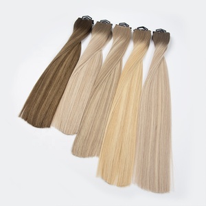 Extensions di <span class=keywords><strong>Capelli</strong></span> Umani 100% Lavorati a Mano all'Ingrosso Double Drawn Genius Weft - Product Image 4