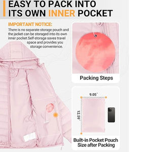 Ventes en gros de doudounes ultra légères pour femmes, doudounes d'hiver compressibles, manteaux d'extérieur, doudounes légères pour femmes, doudounes en duvet de canard - Product Image 4