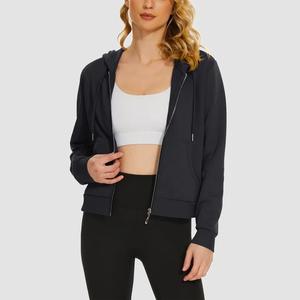 100% poliéster mujer manga larga pulóver ajuste Delgado Casual Sudadera con capucha vestido liso sudaderas con capucha mujer sudaderas con capucha - Product Image 4