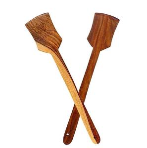 Eco-friendly 3 pcs Soft Grip Non-toxic Natural Teak <b>Wooden</b> <b>Spatula</b> Spoons Set For Cooking Non-Stick Pan Utensils Tools - Product Image 3