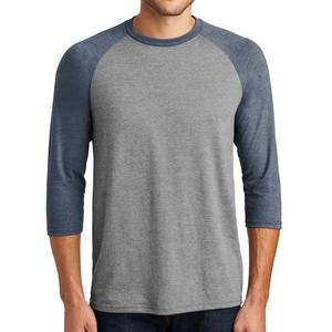 Camiseta raglán de cuello redondo de manga corta para hombre con ajuste holgado personalizado transpirable - Product Image 1