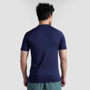 T-shirt de sport Sense Aero 100% coton biologique en bleu marine, motif uni imprimé, pour l'exercice, tissu tricoté 200 grammes - Product Image 2