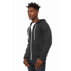 Sweat-shirt à capuche zippé 60% polyester 40% coton pour hommes, veste sweat-shirt à fermeture éclair pour l'hiver, polaire éponge teinte unie 100% coton - Product Image 5