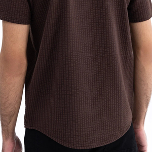 Chemise d'été en popeline de coton marine personnalisable pour hommes, 100% respirant, anti-rétrécissement, anti-rides, motif imprimé - Product Image 6