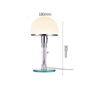 Lampe de table LED design nordique <span class=keywords><strong>Wilhelm</strong></span> Wagenfeld Bauhau lampe de table lampes de bureau chambre lustre de chevet lampes de bureau LED en verre - Product Image 5