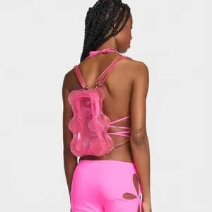 Transparent gummy bear bag Cute mini backpack sweet cool style bag niche fashion backpack