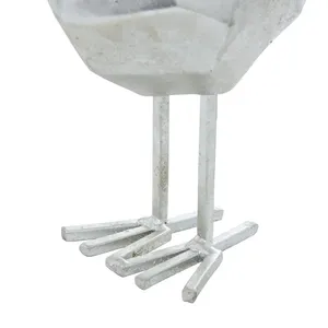 Pájaros Plateados Set de 2 Pájaros Metálicos Blancos Escritorio - Product Image 4