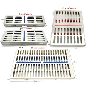 Casetes de Esterilización Quirúrgica Dental Manuales de Acero Inoxidable de Alta Calidad 5710, Bandeja para 20 Instrumentos, Autoclave, Certificación CE - Product Image 1