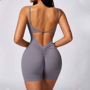 จั๊มสูทแขนกุดบุนวมวินเทจชุดออกกำลังกายแบบลำลองชิ้นเดียวสำหรับผู้หญิง - Product Image 3