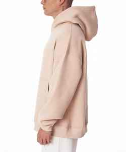 Sudadera con capucha para hombre, básica, de gran tamaño, color beige, 100% algodón, ropa urbana, Sudadera con capucha de calidad premium - Product Image 4
