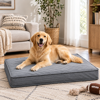 Luxuriöses Orthopädisches Donut-förmiges Hundebett aus Cord mit Memory-Schaum-Füllung, Wasserdicht, Kartonverpackung, Großes Hundebett für den Innenbereich