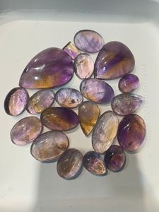 Cabochons amétrine bicolores certifiés IGI 9mm coupe ovale Quartz naturel opale cristal pierre précieuse couleur spectaculaire pierres précieuses en vrac - Product Image 5