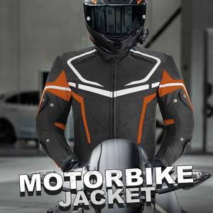 Ropa de calle de moda hecha a medida nueva llegada mangas largas cuello alto cremallera frontal poliéster chaquetas de motocicleta - Product Image 5