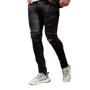 Loose Fit Straight <b>Jeans</b> Men High Quality Breathable Washed Solid Denim OEM Service - Product Image 3