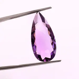 Améthyste naturelle poire 9.70Cts coupe impeccable 25x12MM améthyste violette pierre précieuse en vrac pour la fabrication de bijoux - Product Image 1