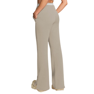 Pantalones Deportivos Anchos de Alta Calidad al por Mayor 2025, Pantalones Deportivos Anchos de Color Sólido con Cordón en la Cintura para Mujer - Product Image 2