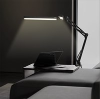 Lampe LED en gros avec pince 15W Lampe de bureau LED noire avec bras articulé réglable Lampe d'architecte 3CCT Port USB-A Lampe de bureau