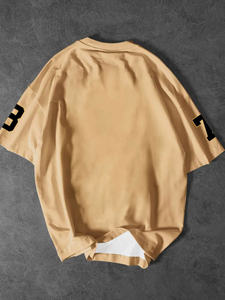 Camiseta de manga corta para hombre de algodón puro 100%, camiseta estampada con cuello de diseño informal elegante - Product Image 3