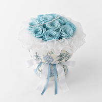 Bouquet de roses éternelles roses faites à la main en gros, style ballet rond, cadeaux de remise de diplôme et de Saint-Valentin