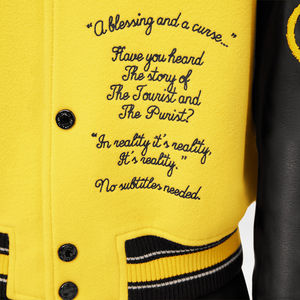 Veste bomber universitaire en laine 100% avec broderie personnalisée, manches en cuir, style américain pour hommes, faible MOQ - Product Image 3