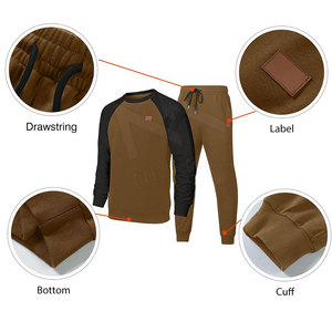 Survêtement de jogging uni en coton pour homme Ensemble de vêtements 2 pièces pour la course à pied et le sport Grande taille disponible - Product Image 3