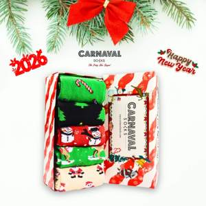 Caja de 5 Calcetines Navideños Transpirables con Diseños Coloridos para Uso Diario - Product Image 3