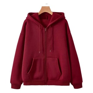 Sudadera con capucha de manga larga con cremallera de peso pesado para mujer, sudaderas de talla grande de secado rápido con diseño de logotipo, sudaderas con capucha impresas personalizadas - Product Image 6