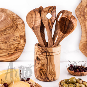 Premium Handmade Olive <b>Wood</b> 6-Piece <b>Cooking</b> Tool Set Non-Stick & Sustainable Kitchen <b>Utensils</b> by ArtisRaw - Product Image 2