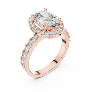 Bague en or blanc 14 carats avec diamants ovales et ronds pour femmes, bague à porter tous les jours |   Nouveau diamant cultivé - Product Image 4