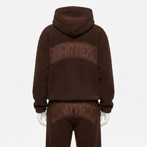 Womens Brown <b>Sherpa</b> Fleece Hoodie Tracksuit Set Pullover Sweatshirt <b>Jogger</b> Pants Matching Casual Loungewear - Product Image 4
