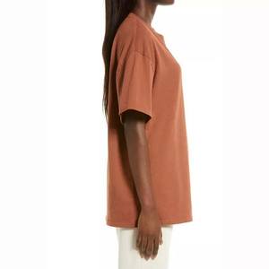 Camisetas de verano OEM para mujer 100% algodón poliéster de alta calidad con logotipo personalizado liso para mujer de manga corta de gran tamaño precio al por mayor - Product Image 3