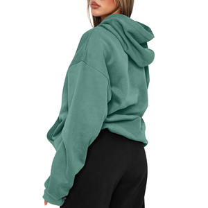 เสื้อกันหนาวมีฮู้ดสำหรับผู้หญิงเป็นมิตรกับสิ่งแวดล้อมพิมพ์ลายปักลายนูนเสื้อสตรีทแวร์โอเวอร์ไซส์ทำจากผ้าฝ้ายหรูหรากำหนด400gsm เองได้ - Product Image 6