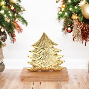Decoración de árbol de Navidad de madera hecha a mano, ideal para exhibición de mesa de vacaciones, acento festivo de invierno para el hogar y decoración de regalos - Product Image 4