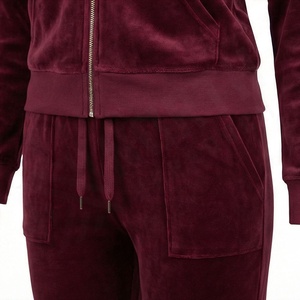 Conjunto Deportivo de 2 Piezas para Mujer, Chaqueta con Capucha y Cremallera, Bolsillo Tipo Canguro, Pantalones a Juego, Cómodo, Suave, para Gimnasio, Venta al Por Mayor - Product Image 5