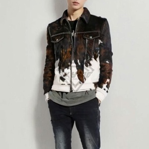 2025 Top Vente Hommes Vache Cheveux Veste Original En Cuir Poids Lourd Respirant Survêtement Haute Rue Chaud Peau De Vache Cheveux Vestes - Product Image 3