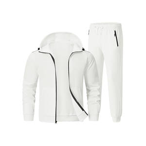 ชุดวอร์มผ้าฝ้าย100% มีฮู้ดสำหรับผู้ชายชุดออกกำลังกาย2ชิ้นชุดวิ่งโลโก้ตามสั่งชุดวอร์มสำหรับทั้งผู้ชายและผู้หญิง - Product Image 1