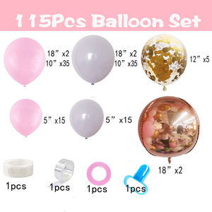 Kit de guirlande d'arche de ballons métalliques rose pastel et gris de 153 pièces pour la fête des mères, la rentrée scolaire, la Saint-Valentin et les fêtes - Product Image 3