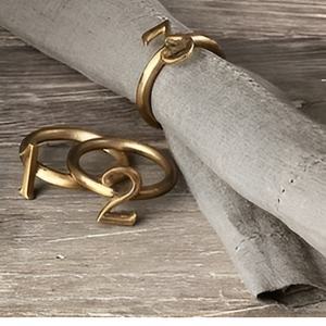 Rond de serviette en acier inoxydable de forme ronde fabriqué à la main anneau de tissu de couleur argent et doré de qualité exclusive pour l'utilisation de fête de mariage - Product Image 5