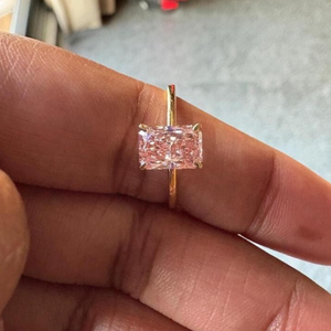 แหวนหมั้นเพชรที่ตัดแล้วเปล่งประกายเปล่งประกายเปล่งประกายในห้องแล็บ3ct ยาวแฟนซีมีความชัดเจนเทียบกับแหวนหมั้นโซลิแทร์ใสได้รับการรับรองในทองคำ14K - Product Image 5